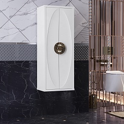 Opadiris Шкаф пенал Ибица 45 подвесной белый/золото – фотография-2